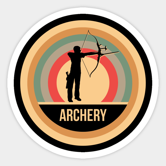 Retro Vintage Archery Gift For Archers Sticker by OceanRadar